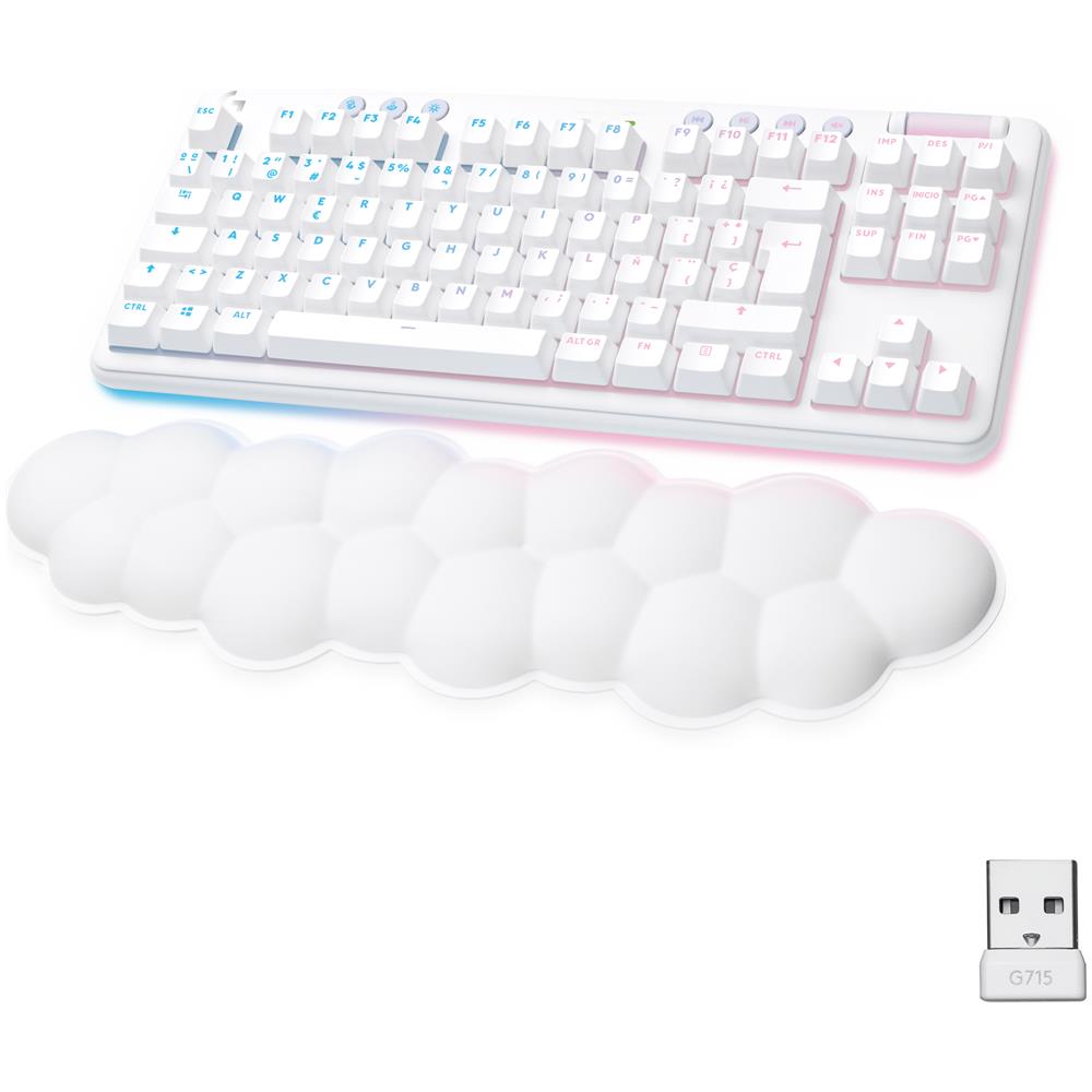 G715 tastiera RF senza fili + Bluetooth QWERTY Spagnolo Bianco - Foto 1