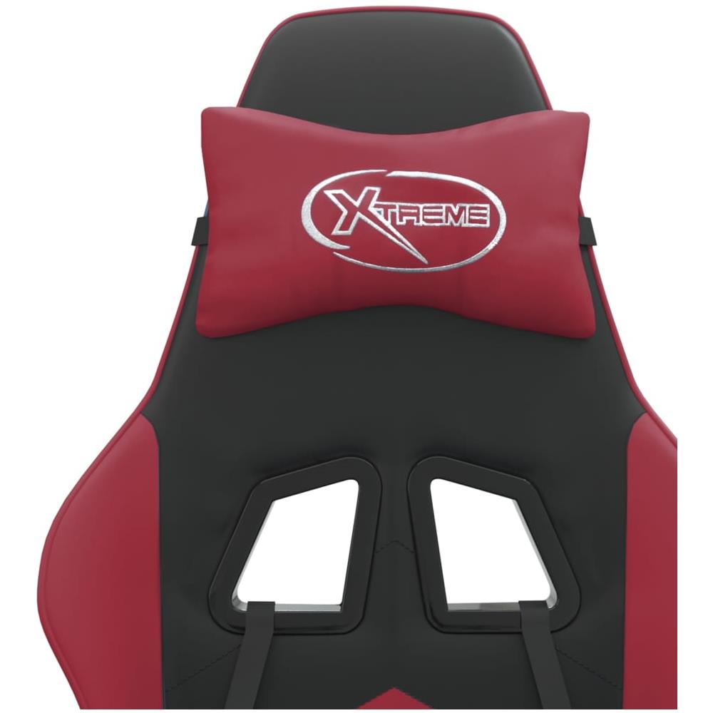 Sedia Da Gaming Girevole Nero E Rosso Vino In Similpelle - Foto 9