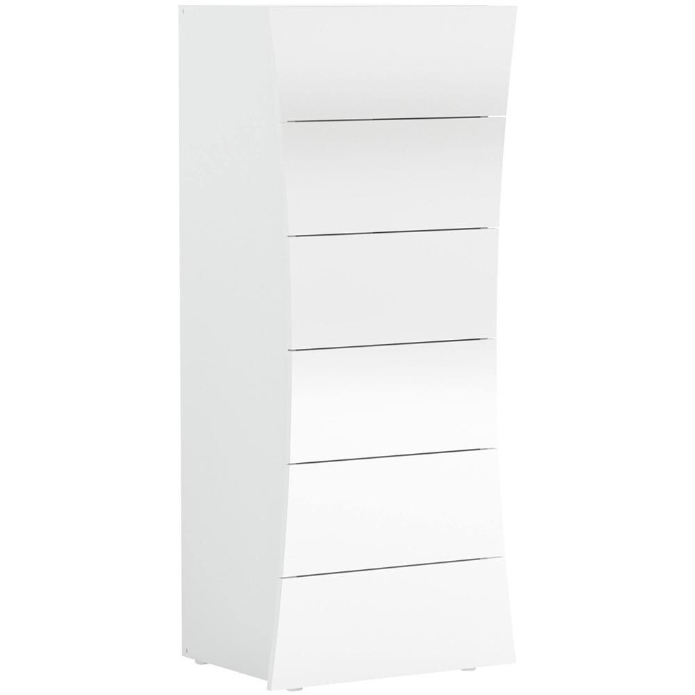 Cassettiera Michele, Settimanale 6 Cassetti, Comò Per Camera Da Letto, 100% Made In Italy, Cm 50x40h122, Bianco Lucido - Foto 2