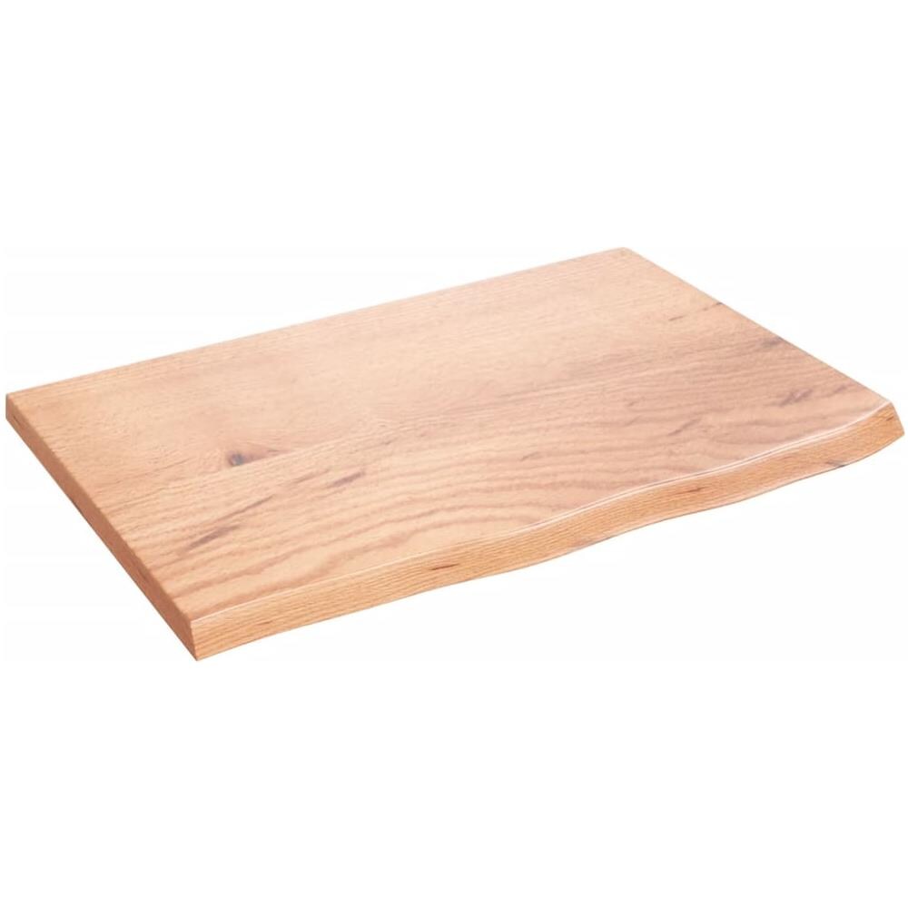 Piano Tavolo Marrone Chiaro 60x40x2cm Rovere Massello Trattato - Foto 2