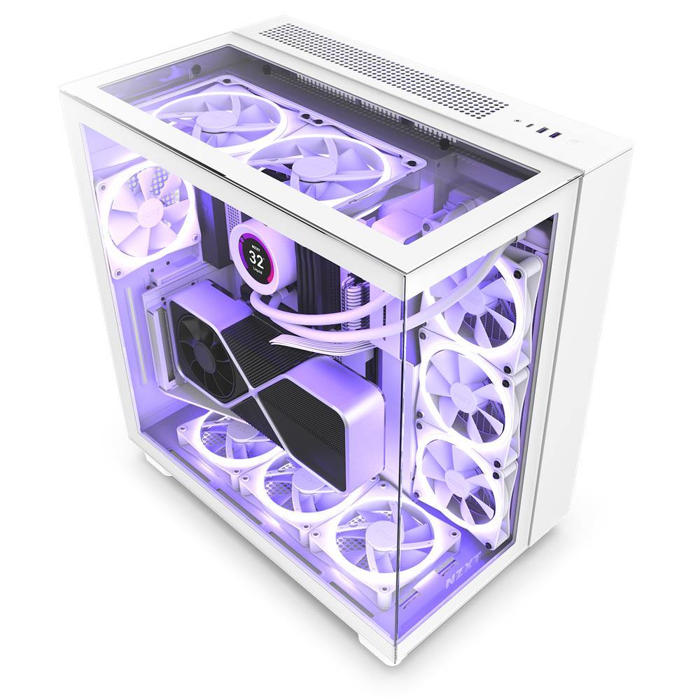Case H9 Elite Midi Tower ATX, micro ATX, Mini-ITX 3 Porte USB 3.2 Colore Bianco (Finestrato) - Foto 2