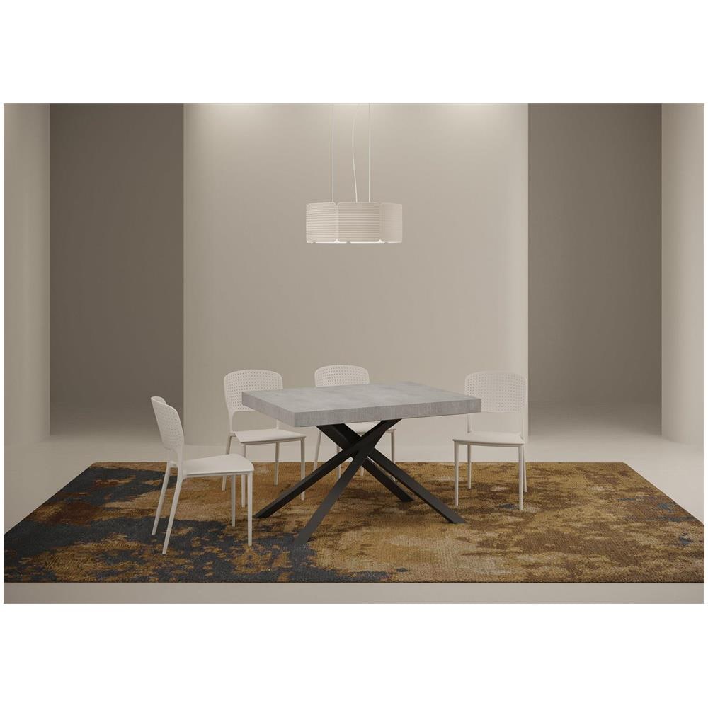 Tavolo allungabile 90x120/224 cm Karida cemento gambe antracite - Foto 2
