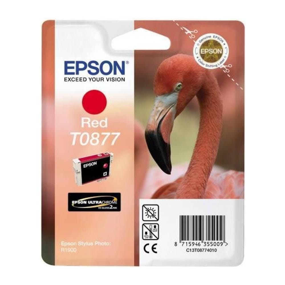 C13T08774010 Cartuccia Ink Originale Rosso per Stylus Foto R 1900 Capacità 915 Pagine - Foto 2