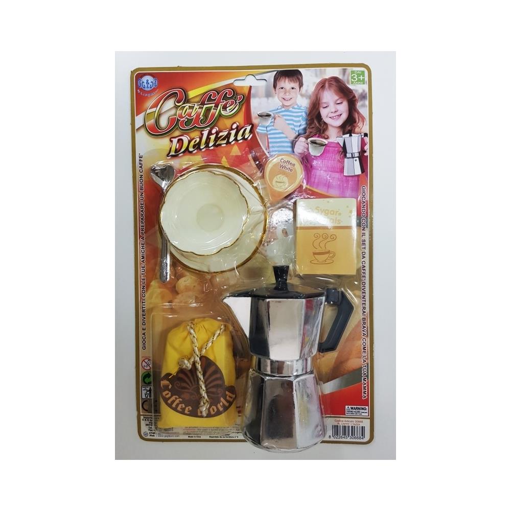 Moka Caffettiera Tazza Con Piatto Cucchiaio Caffe' Zucchero Latte Gioco Bambine - Foto 1
