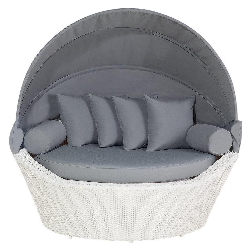 Divano Coperto Da Giardino In Rattan Bianco Sylt - Foto 2