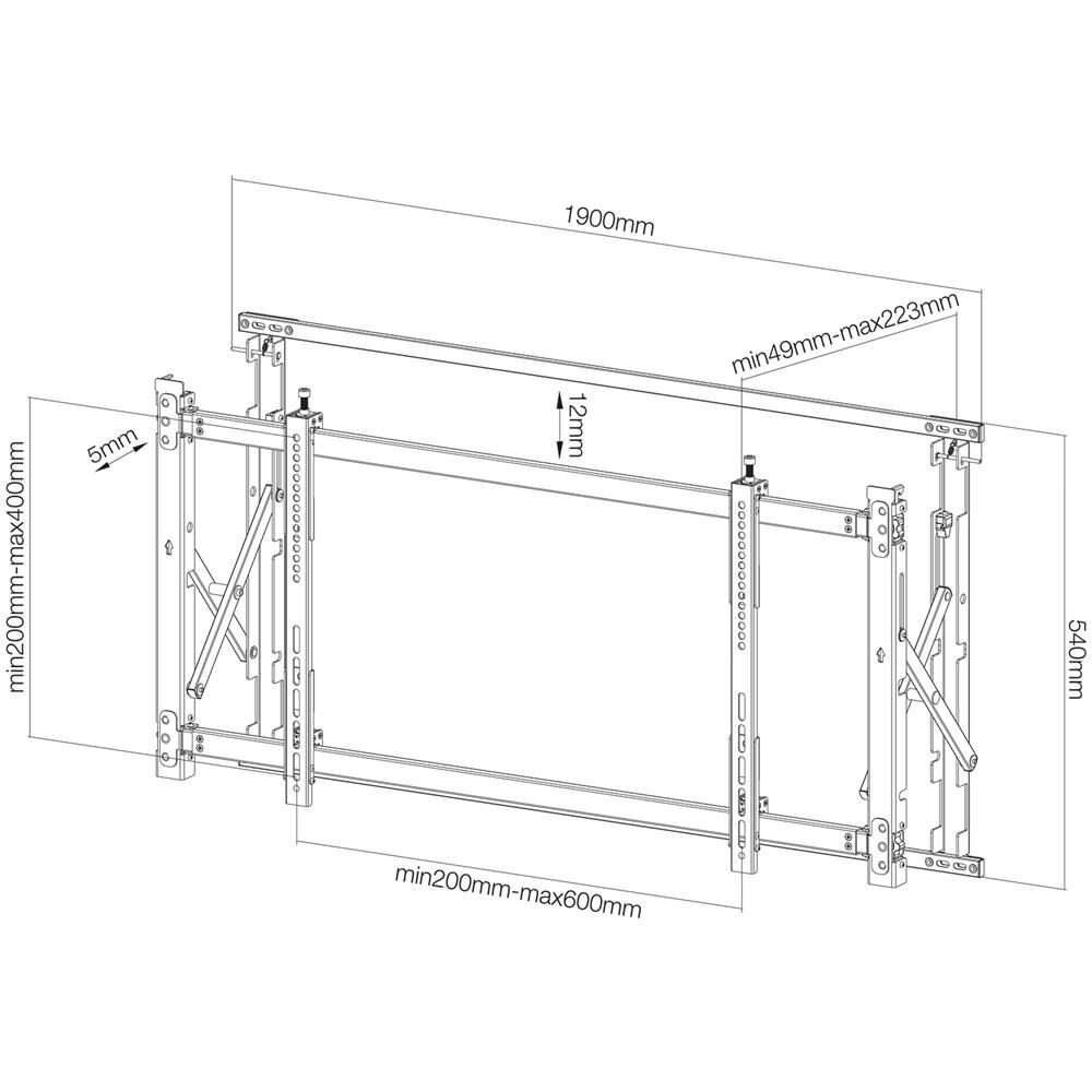 Supporto a Parete LED-VW1750BLACK per Monitor LCD /LED /Plasma - Foto 2