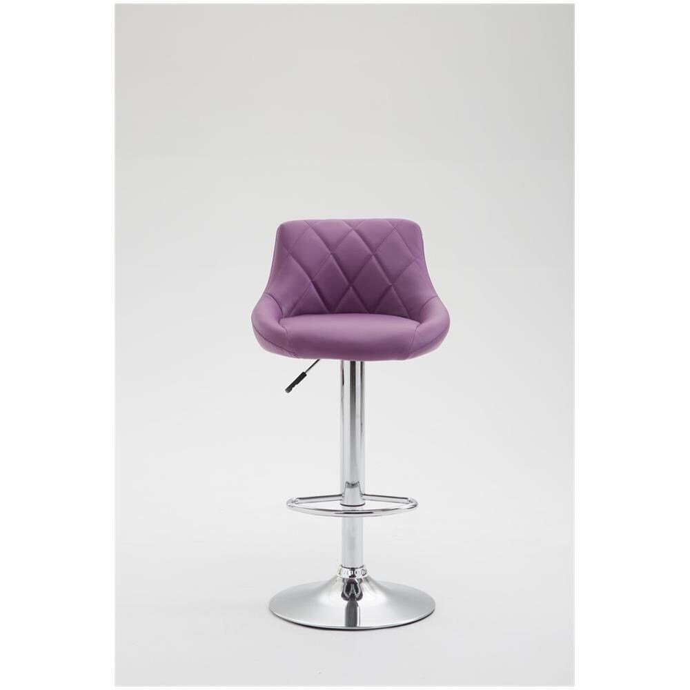 2X Sgabelli Design Lazio in Similpelle - Sedie Cucina Girevoli e Regolabili (83-104 cm) con Poggiapiedi I Sgabelli Bar Imbottiti (2 Pezzi) Viola - Foto 2