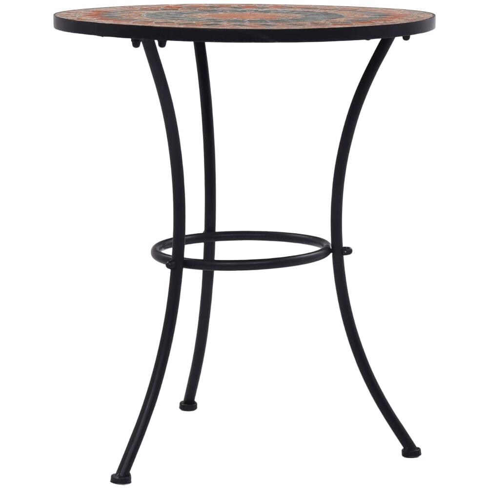 Tavolino Da Bistrot Con Mosaico Arancio / grigio 60cm In Ceramica - Foto 2