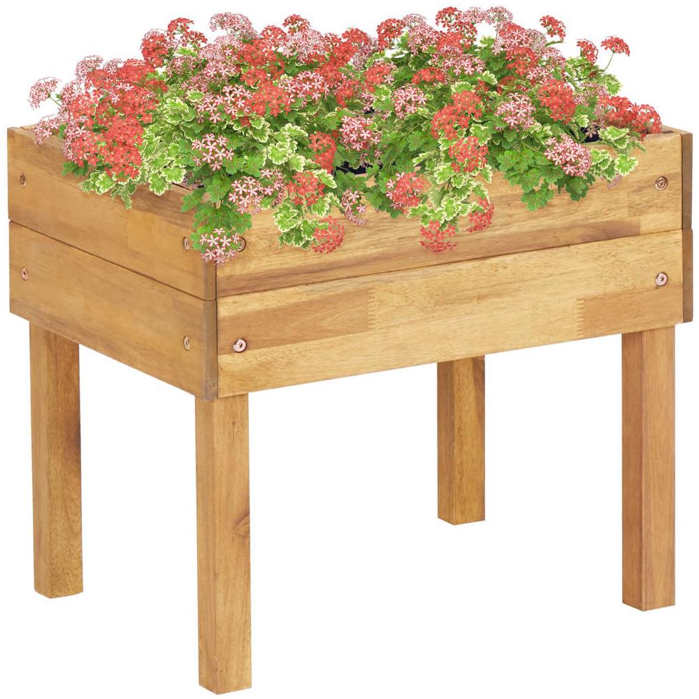 Fioriera Rialzata 50x40x45 Cm In Massello Di Acacia - Foto 1