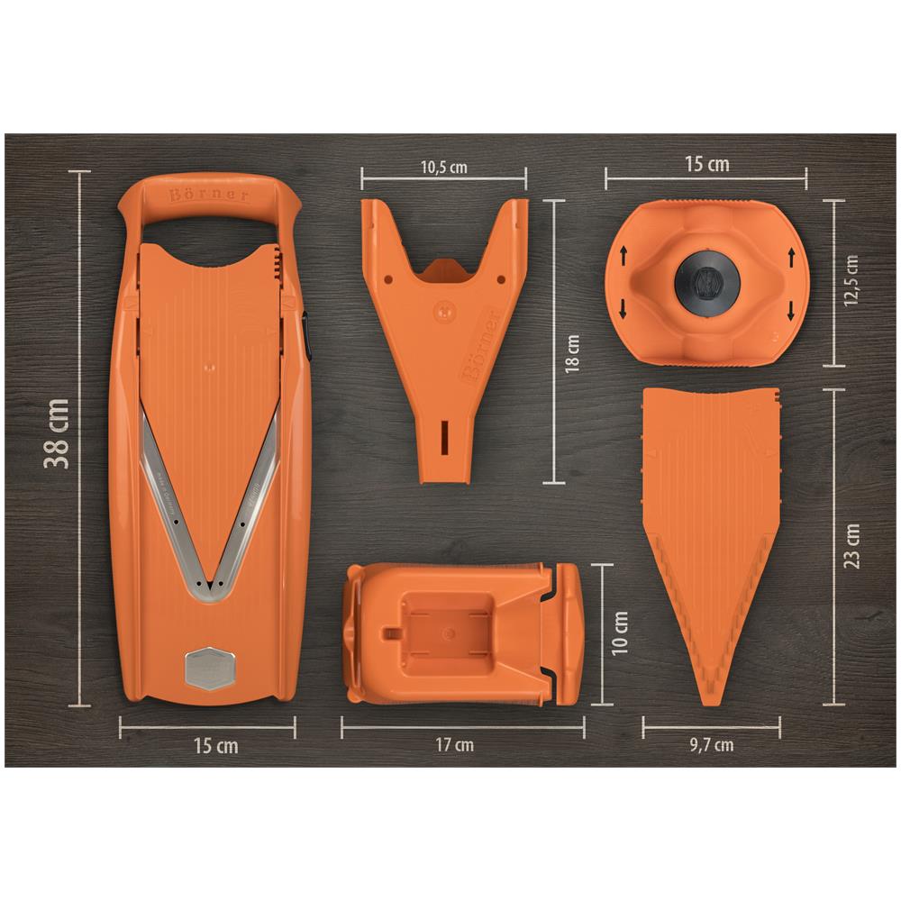 Affettatrice di verdure V5 Powerline set professionale affettatrice di cetriolo verde affettatrice friggitrice affettatrice di verdure affettatrice di frutta vegan | arancione - Foto 1