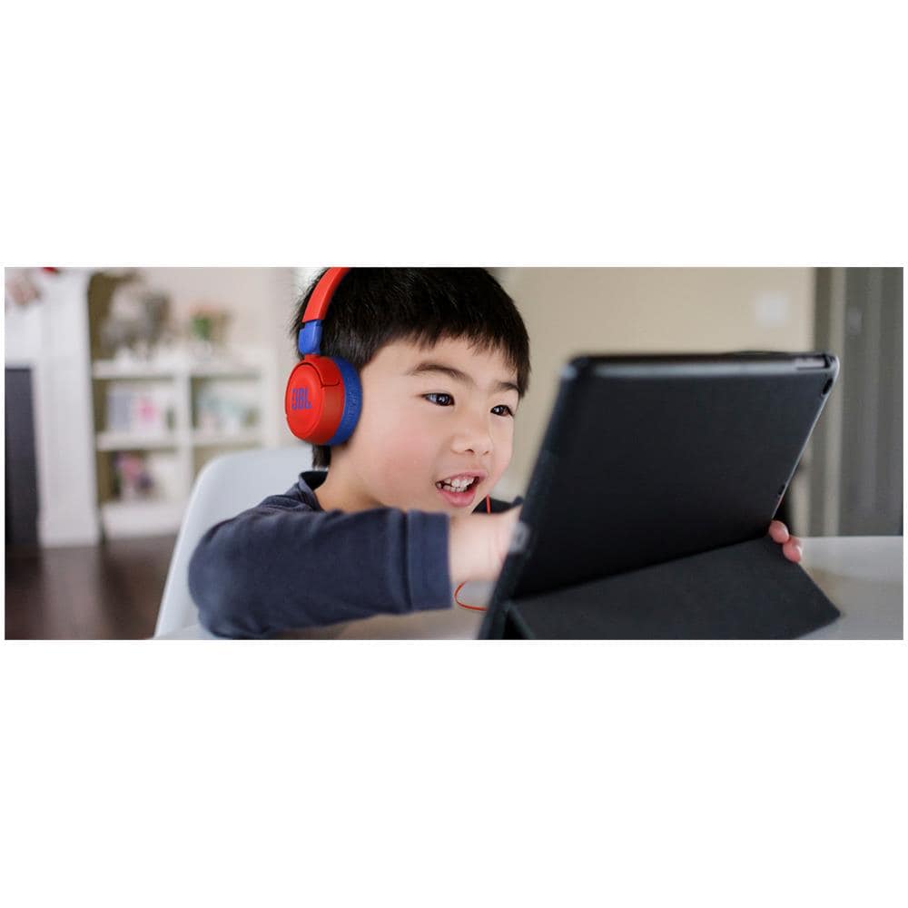 JR 310 Cuffia Stereo Padiglione Auricolare per Bambini Cablato con Microfono Integrato - Rosso / Blu - Foto 6