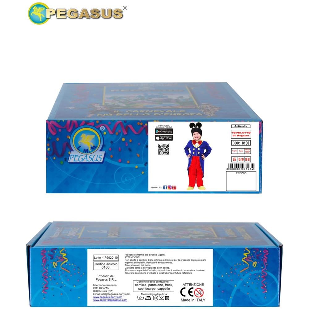 Costume Topoletto Baby 5-6 Anni Vestito Carnevale Pegasus Bambino - Foto 2