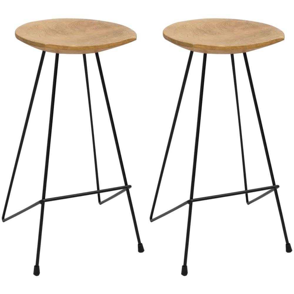 Sgabelli da Bar 2 pz in Legno Massello di Teak - Foto 1