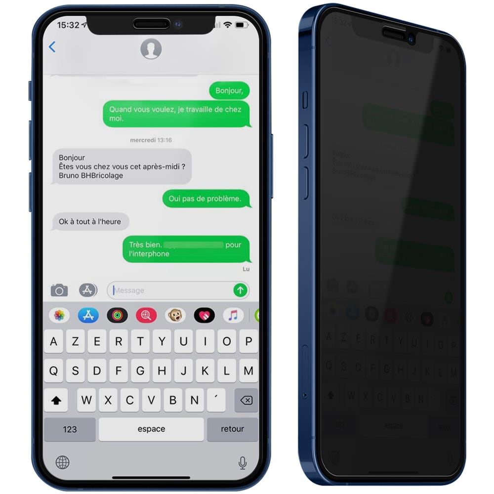 Vetro Temperato Iphone 12 / 12 Pro Pellicola Anti-spia Salvadisplay Antishock - Foto 1