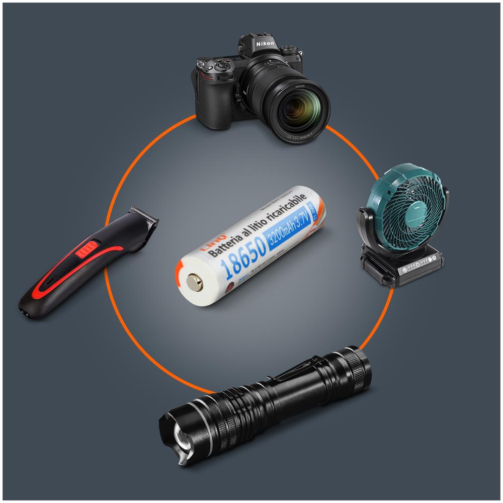 2 Batterie 18650 A Litio 3200mah 3.7v Ricaricabili Standard 3200jt Linq - Foto 2