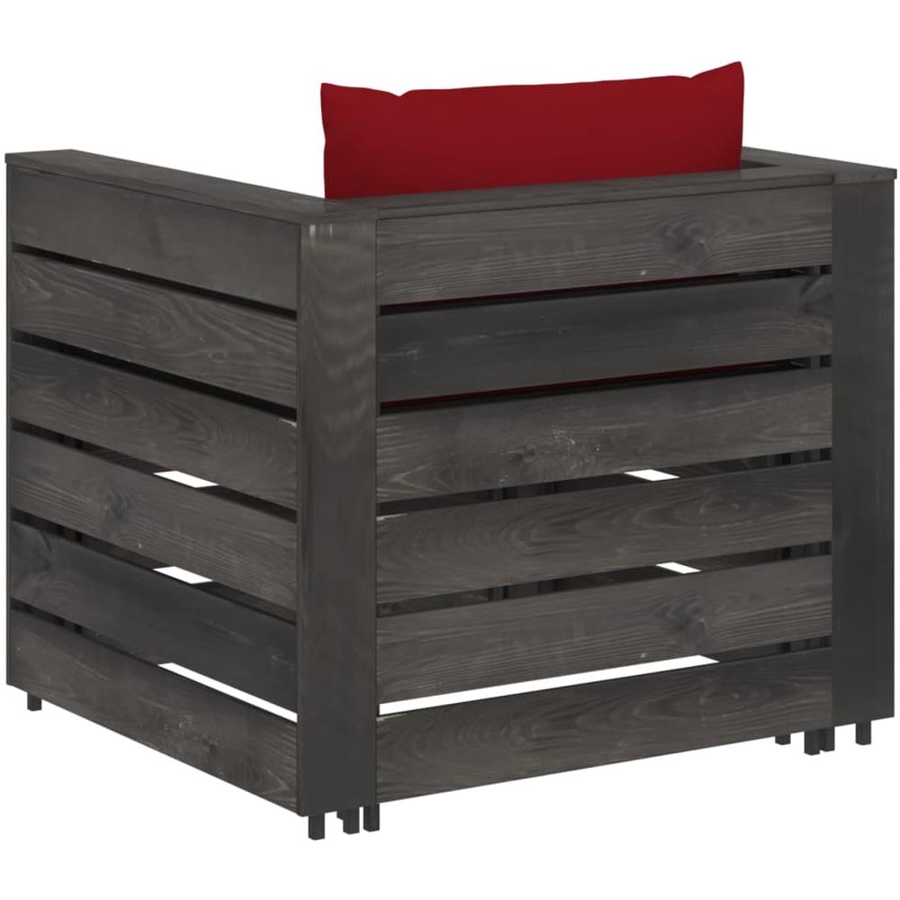 Set Divani da Giardino con Cuscini 2 pz Legno Impregnato Grigio - Foto 2