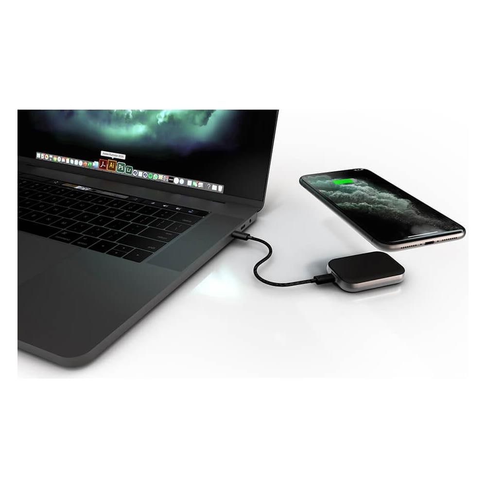 Caricatore Per Apple Airpods Singolo Qi Usb-c Stick In Alluminio Nero - Foto 2