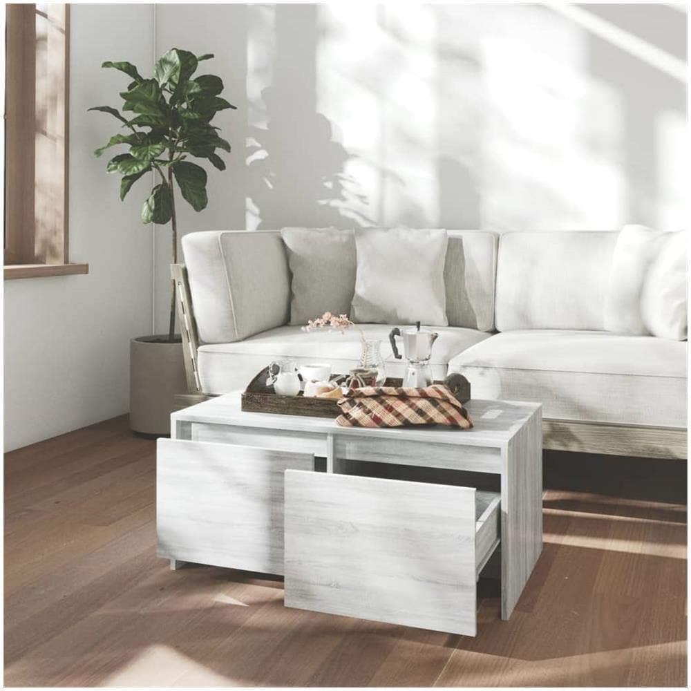 Tavolino da Salotto Grigio Sonoma 90x50x41,5 cm in Truciolato - Foto 3