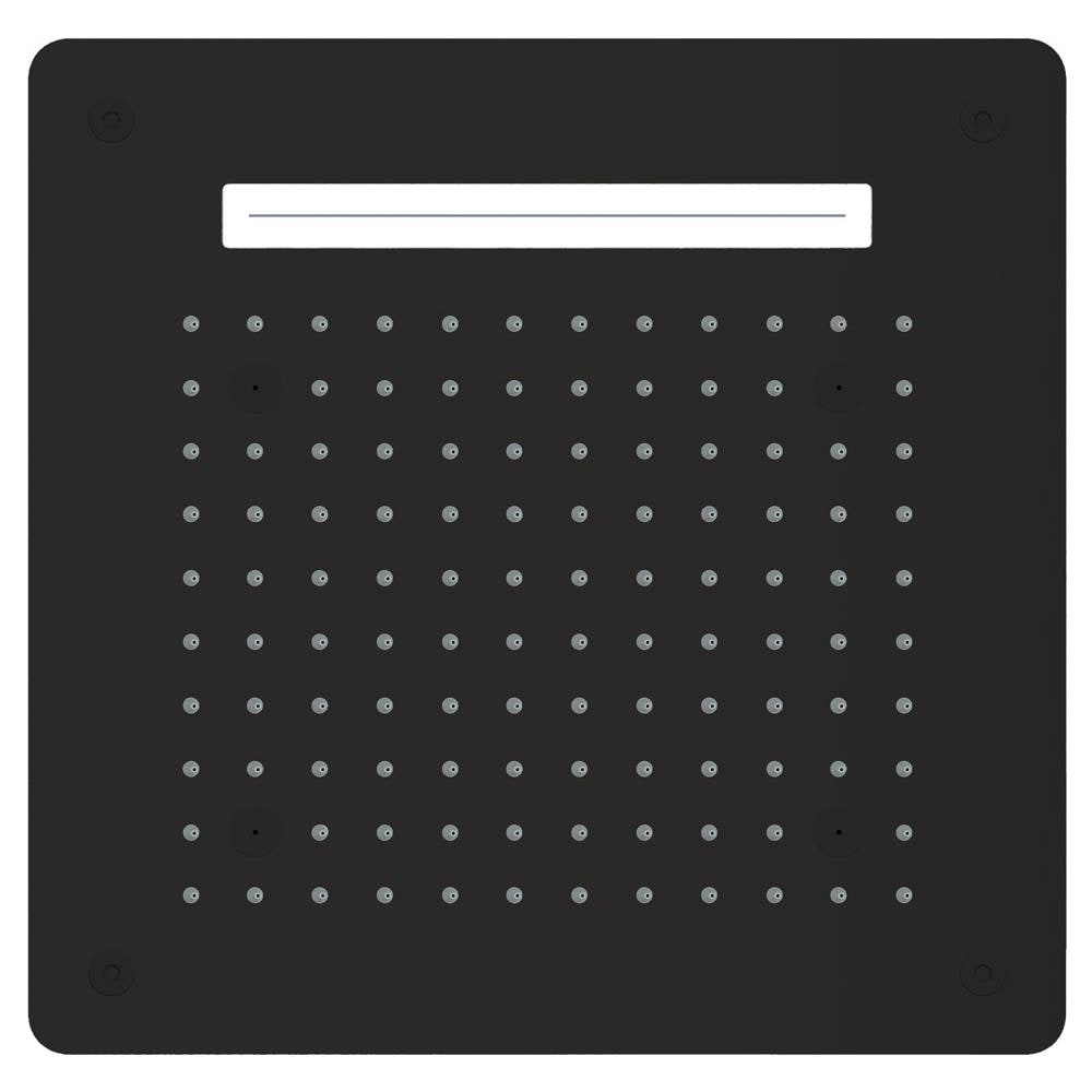 Soffione Led A Soffitto Da Incasso Con Cascata Acciaio Nero Quadro - Foto 1