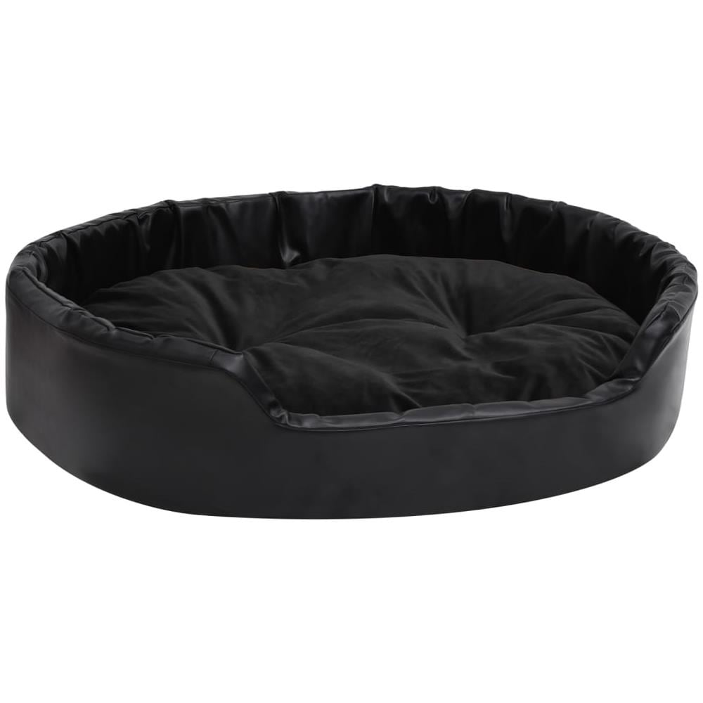 Lettino Per Cani Nero 90x79x20 Cm In Peluche E Similpelle - Foto 1