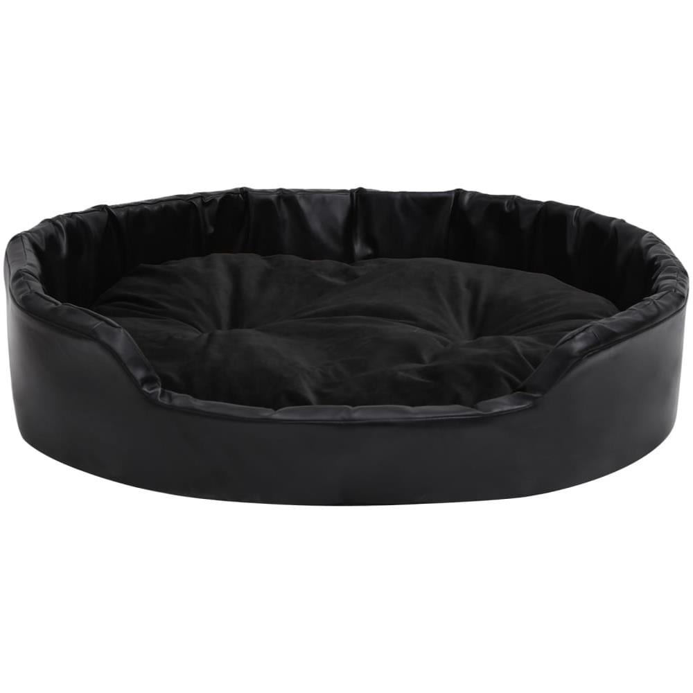 Lettino Per Cani Nero 90x79x20 Cm In Peluche E Similpelle - Foto 2