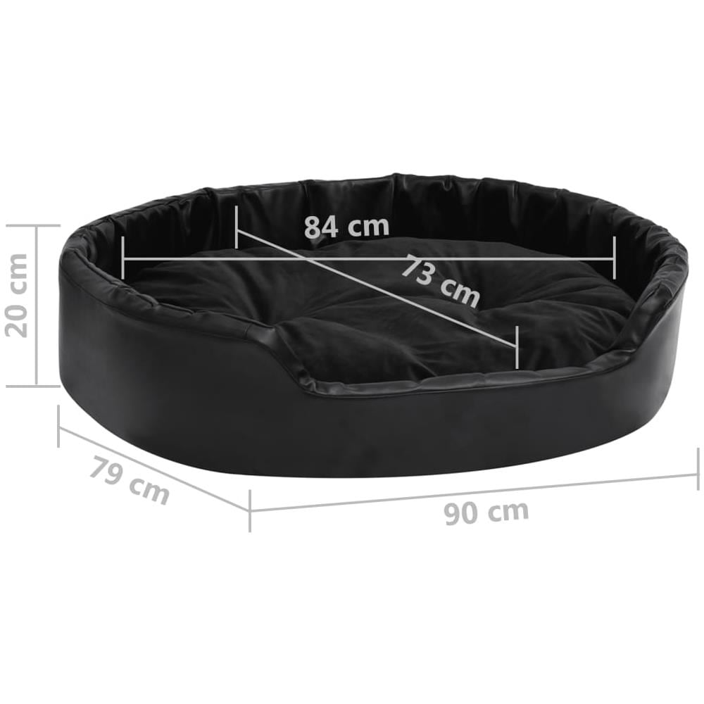 Lettino Per Cani Nero 90x79x20 Cm In Peluche E Similpelle - Foto 7