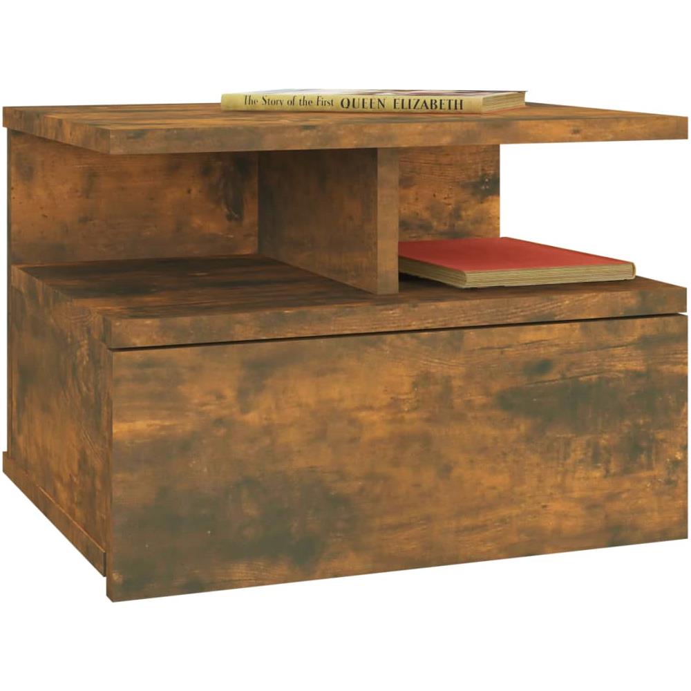 Comodini Pensili Rovere Fumo 2pz 40x31x27 Cm Legno Multistrato - Foto 2