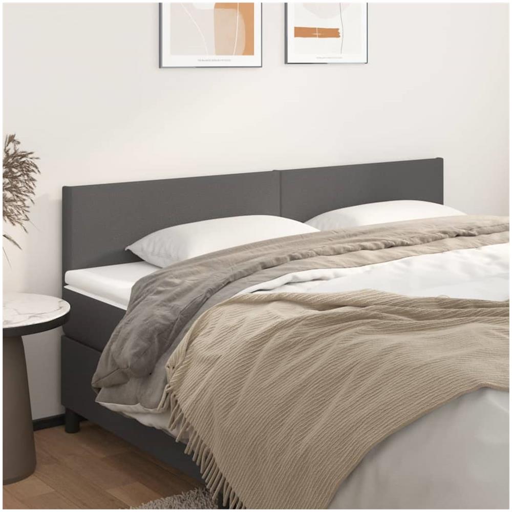 Testiera 2 Pz Grigio 90x5x78/88 Cm In Similpelle - Foto 1