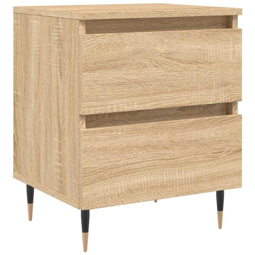 VidaXL Comodino In Legno Ingegnerizzato Rovere Artigianale - Struttura In Metallo Nero, 34x36x70 Cm, Con Cassetto E 2 Ripiani - Stile Moderno Per Camera Da Letto