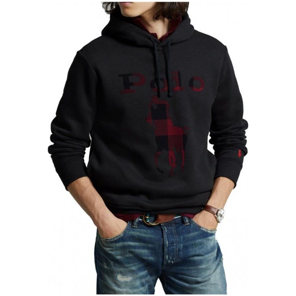 Felpa Con Cappuccio Nero Logo Big Pony Tg L - Foto 5