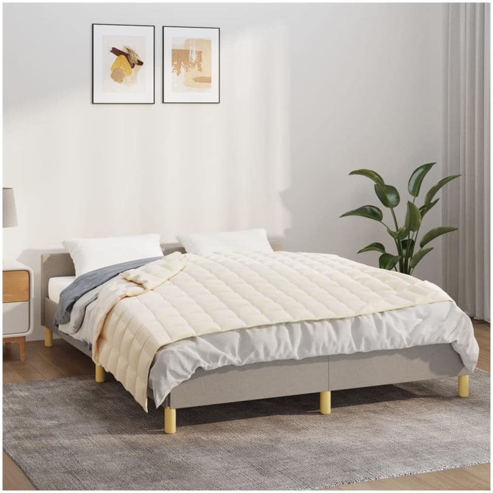 Coperta Ponderata Crema Chiaro 122x183 Cm 5 Kg Tessuto - Foto 1