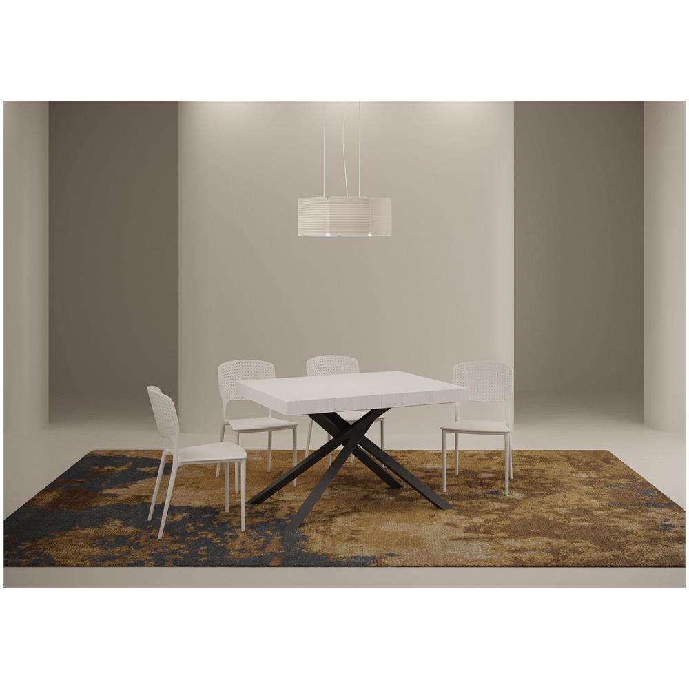 Tavolo allungabile 90x130/234 cm Karida bianco frassino gambe antracite - Foto 2