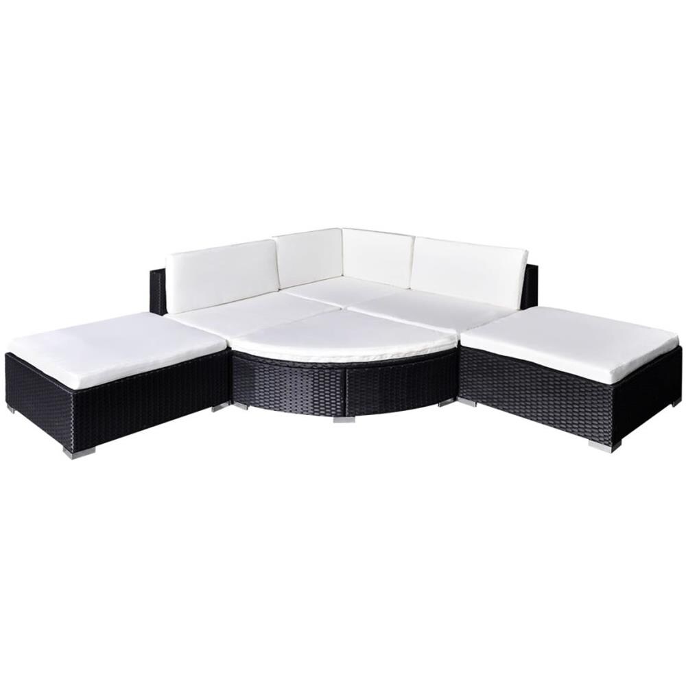 Set Da Salotto In Polirattan Nero Mobili Per Giardino 16 Pz - Foto 2