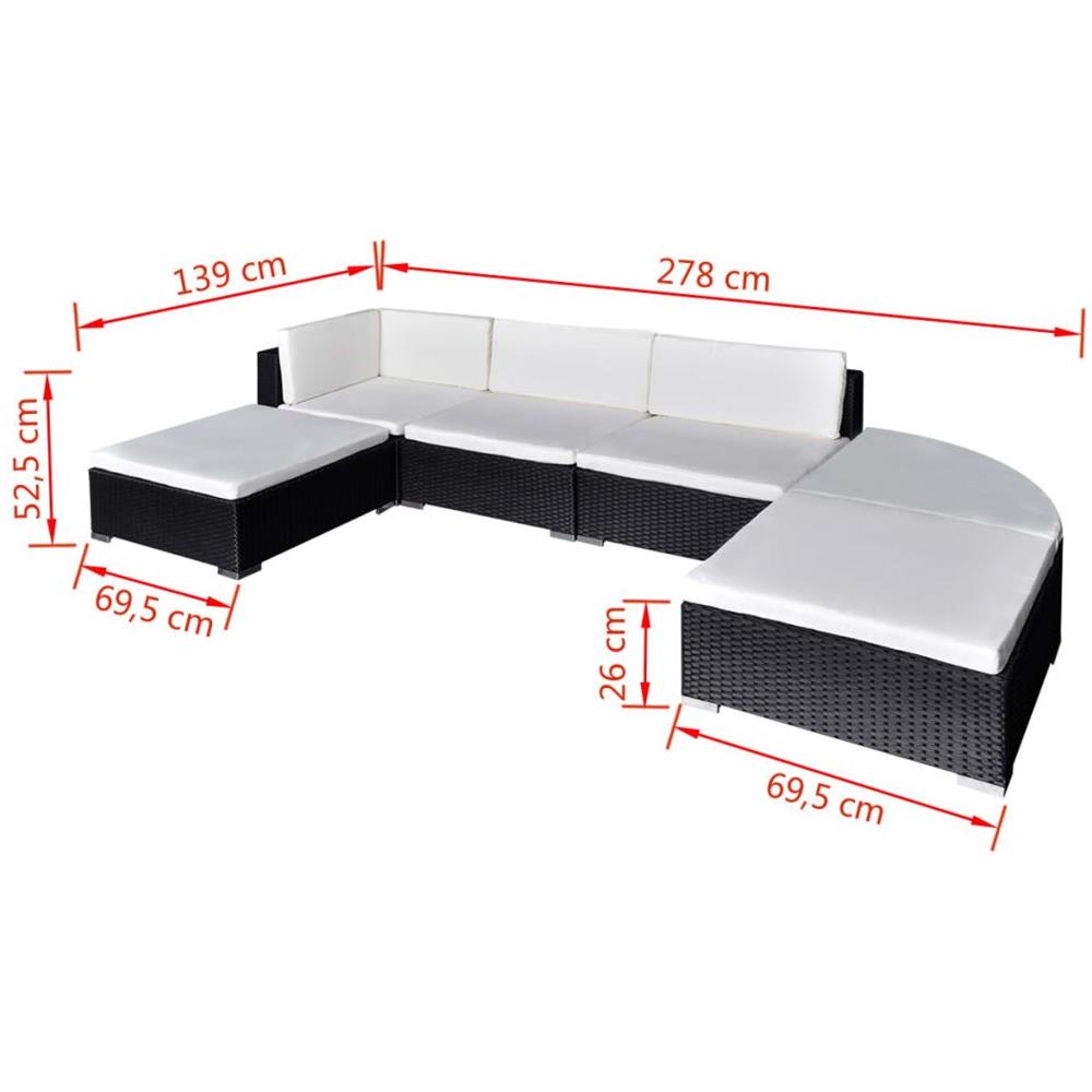 Set Da Salotto In Polirattan Nero Mobili Per Giardino 16 Pz - Foto 11