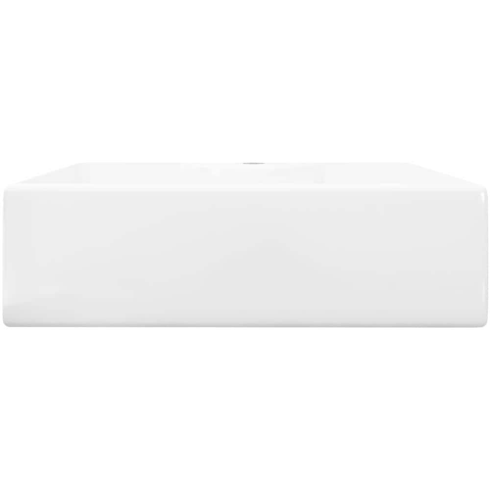 Lavandino Bagno In Ceramica Bianca Quadrato Con Foro Per Rubinetto - Foto 6