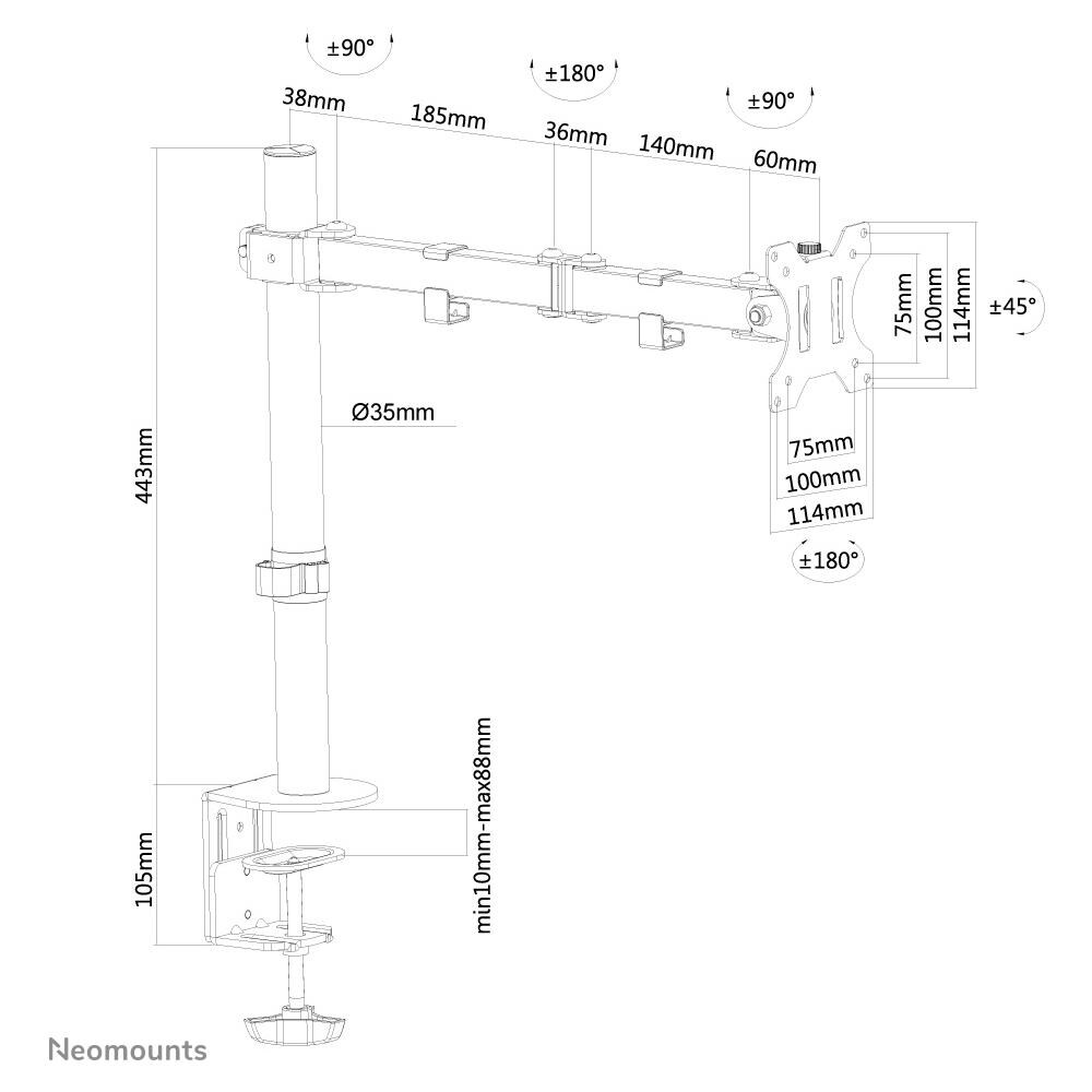 FPMA-D550BLACK Supporto da Scrivania per Monitor - Foto 16