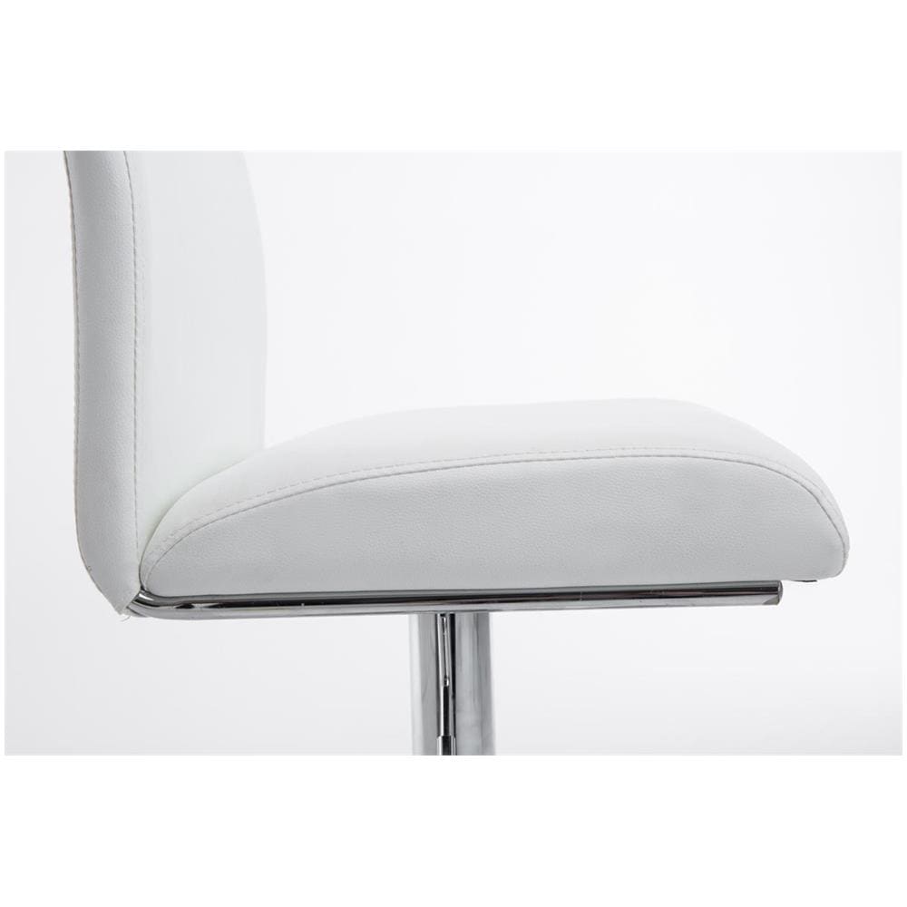 Sgabello Design Köln Con Schienale E Poggiapiedi I Sgabello Alto Imbottito In Similpelle Girevole E Regolabile 60-80,5 CM Bianco - Foto 5