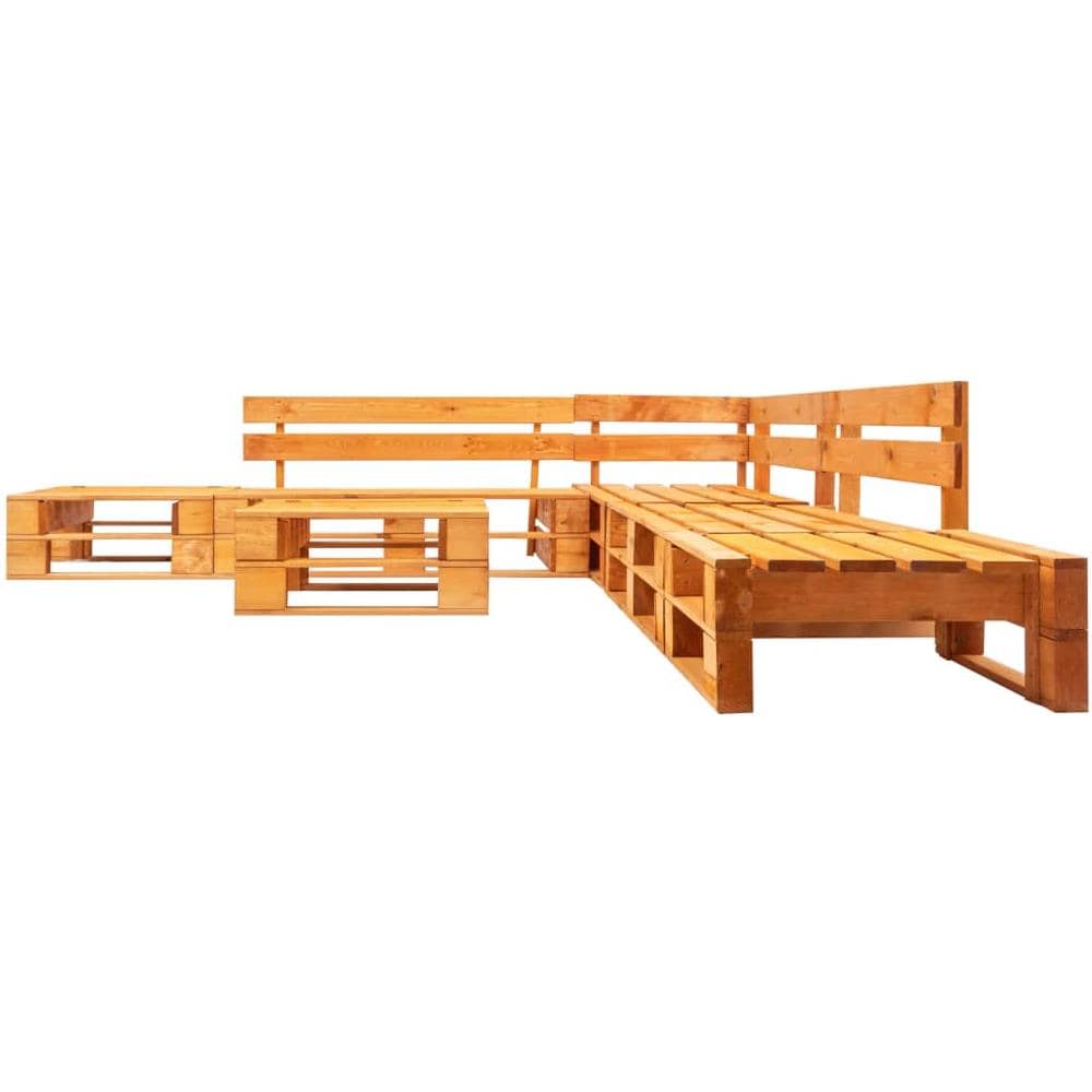 Set Divani Da Giardino Su Pallet 6pz Marrone Miele Legno Fsc - Foto 2
