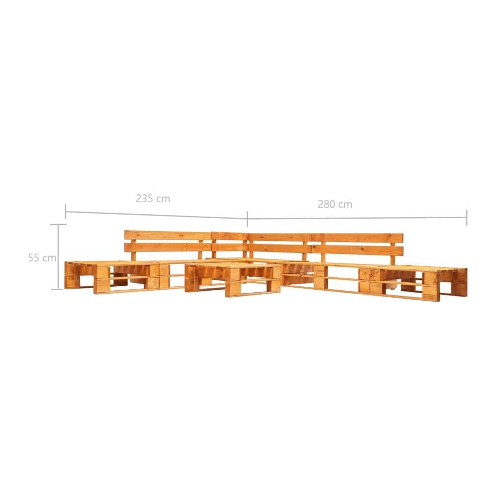 Set Divani Da Giardino Su Pallet 6pz Marrone Miele Legno Fsc - Foto 3