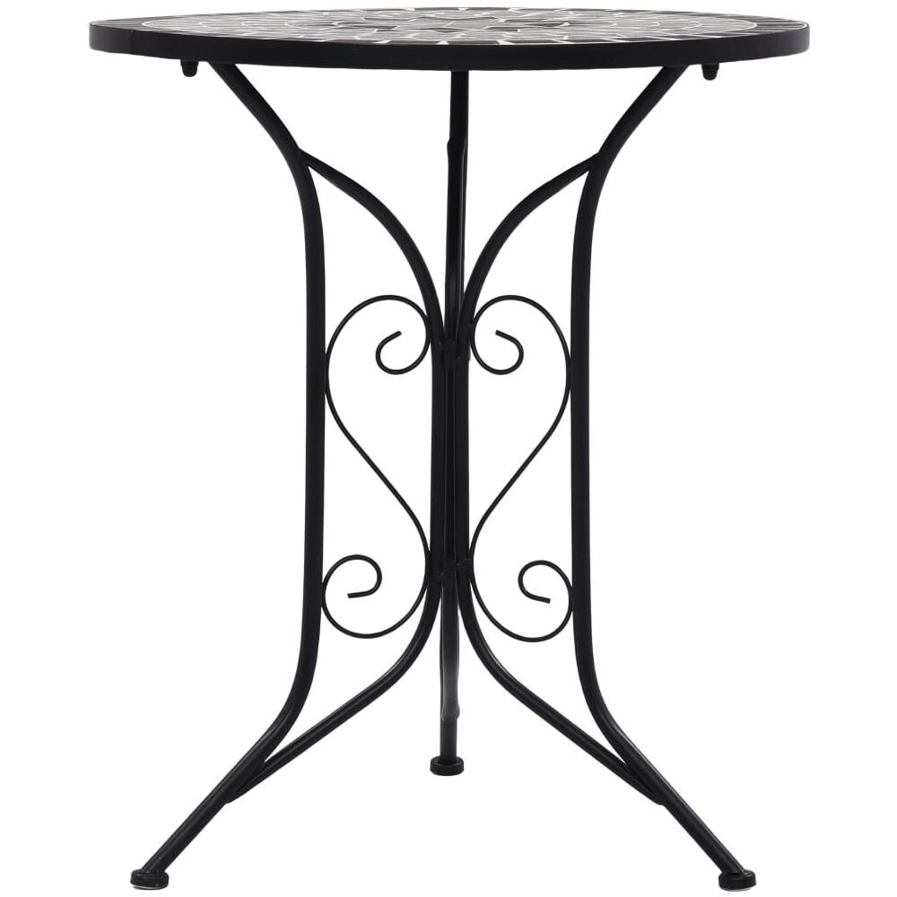 Tavolino Da Bistrot Con Mosaico Grigio 61 Cm In Ceramica - Foto 2