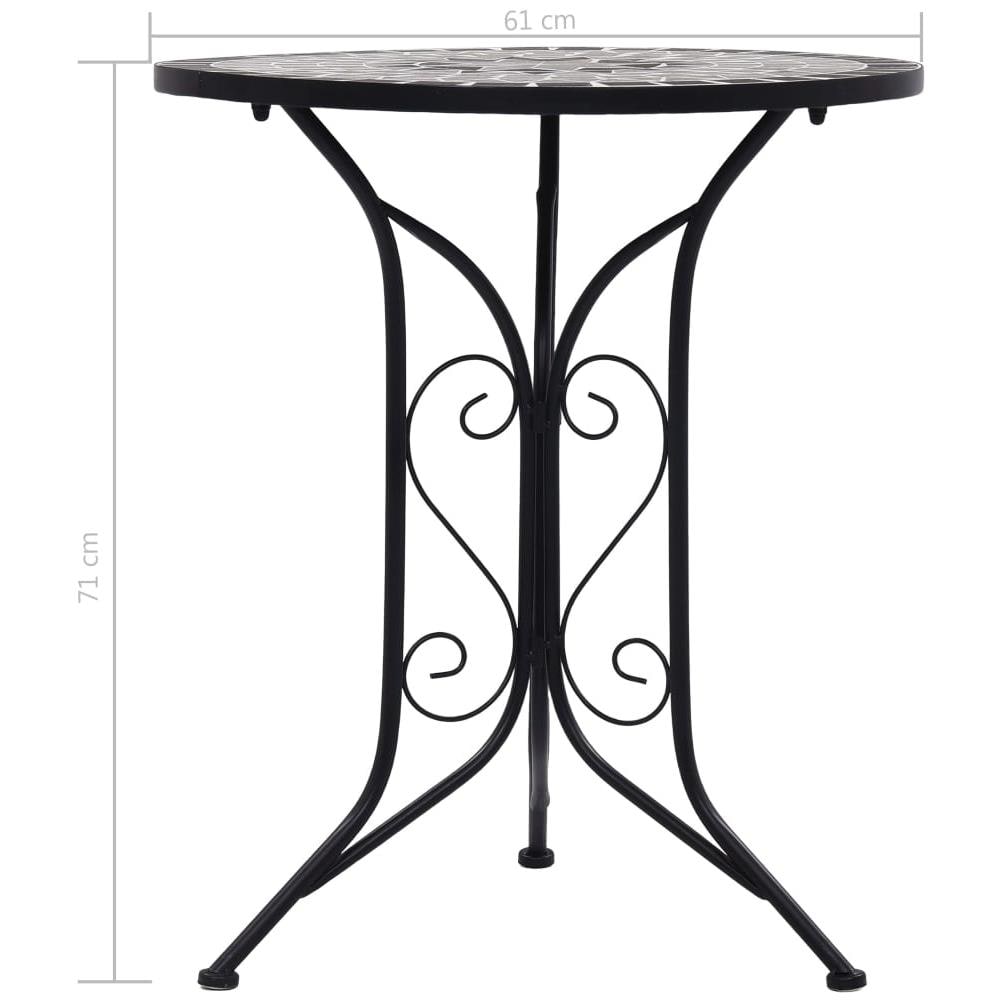 Tavolino Da Bistrot Con Mosaico Grigio 61 Cm In Ceramica - Foto 7