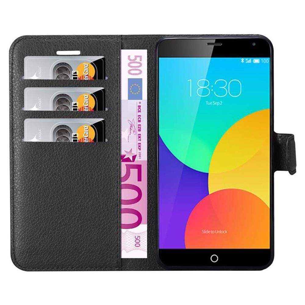 Custodia Compatibile Con Meizu Mx4 In Nero Carbone - Coperchio Protettiva Con Chiusura Magnetica, Funzione Stand E Tasca Per Le Carte - Foto 8