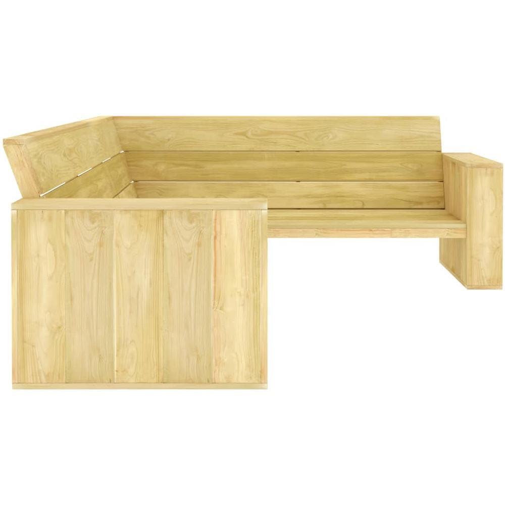Panchina Angolare da Giardino 239cm in Legno di Pino Impregnato - Foto 2