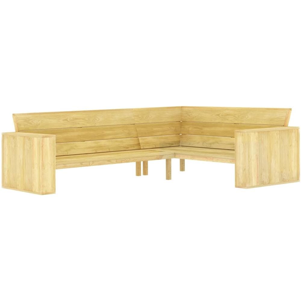 Panchina Angolare da Giardino 239cm in Legno di Pino Impregnato - Foto 1