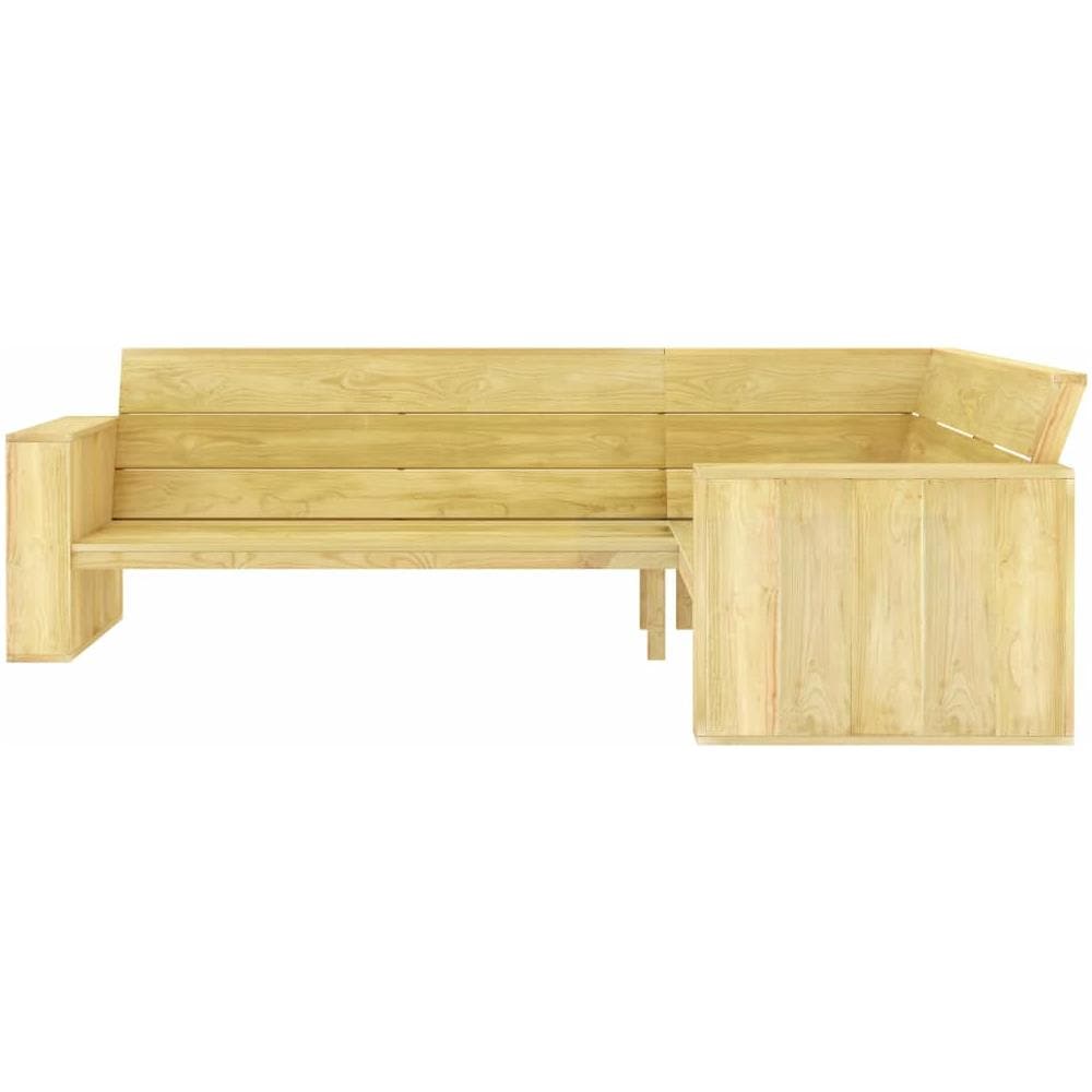 Panchina Angolare da Giardino 239cm in Legno di Pino Impregnato - Foto 6