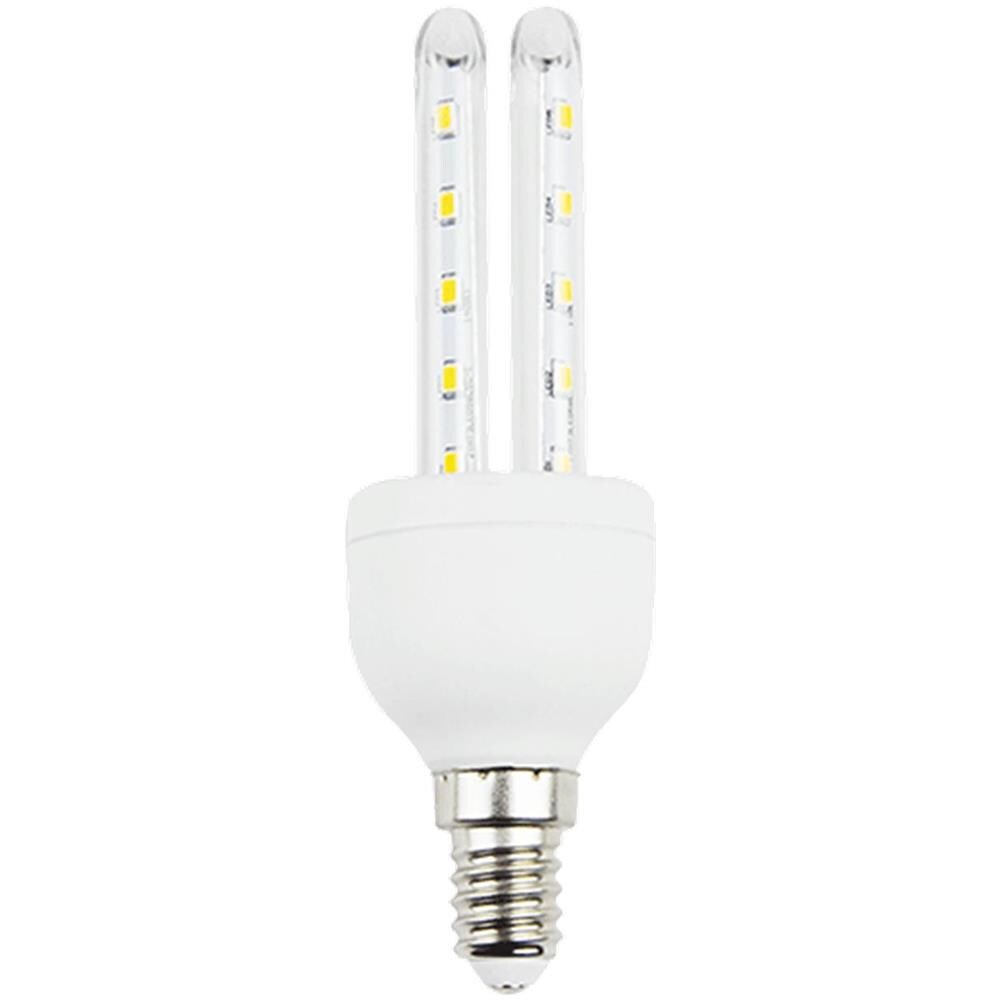 Lampadina Led Tubo T3 2u 6w Attacco E14 Luce Bianco Caldo 3000k No Fluorescente - Foto 1