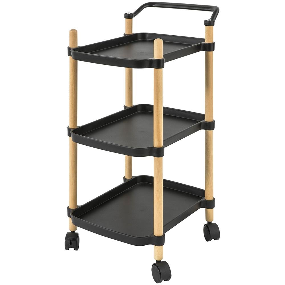 Carrellino Cucina Carrello Portavivande Carrellino Da Servizio Carrello Cucina Con Ruote, nero, Svw06-sch - Foto 1