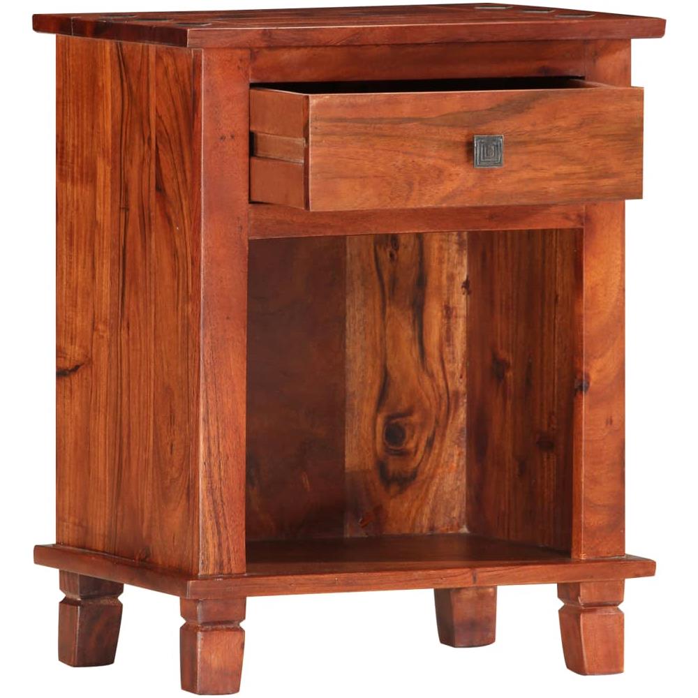 Comodino 40x30x50 Cm In Legno Massello Di Acacia - Foto 2