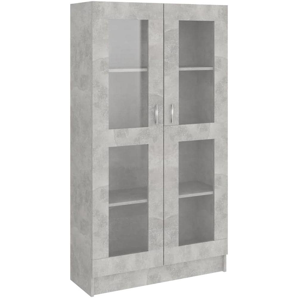 Armadietto Vetrina Grigio Cemento 82,5x30,5x150 cm Multistrato - Foto 2