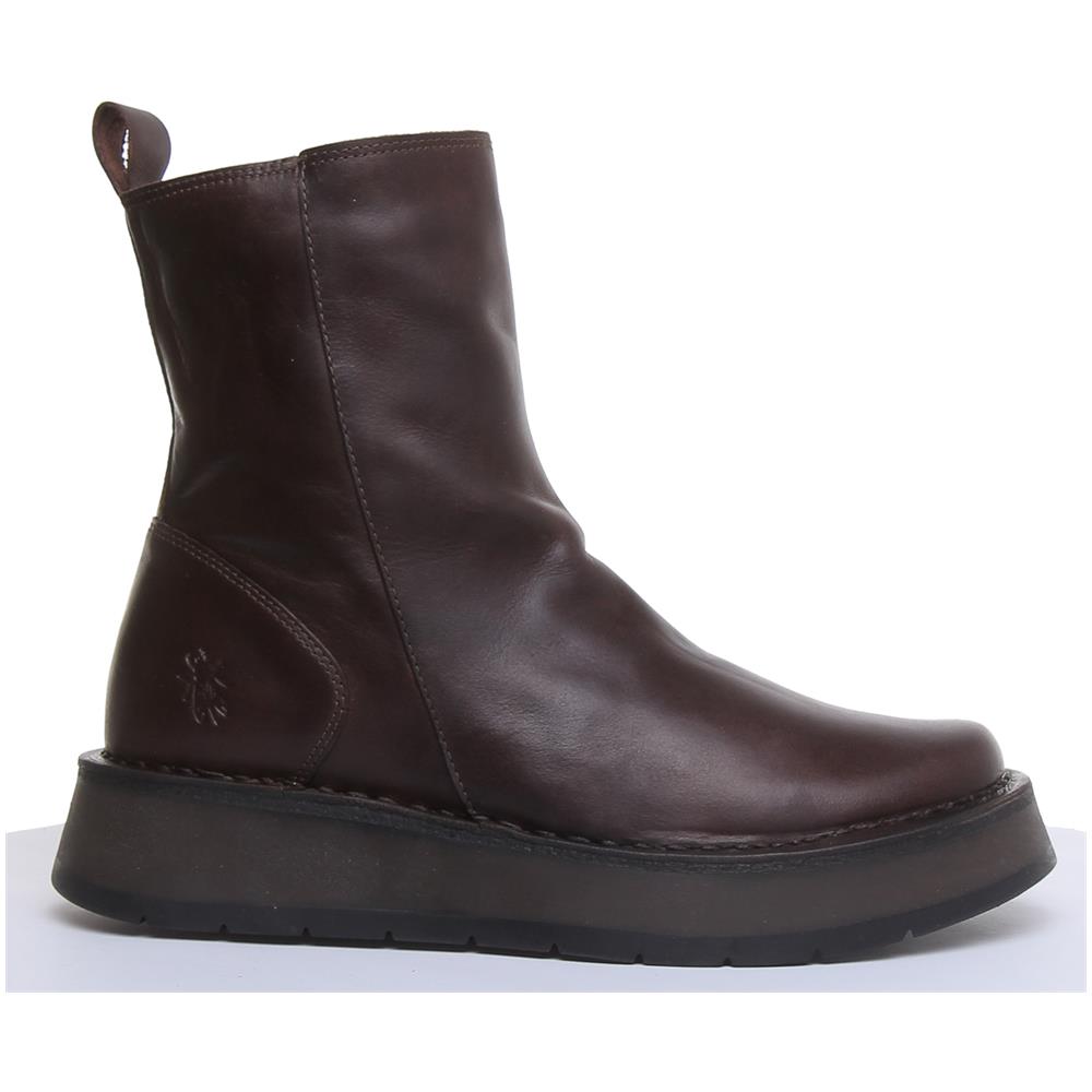 Stivaletti In Pelle Fly London Reno053 Piattaperma Sole In Marrone Scuro Per Le Donne - Foto 2